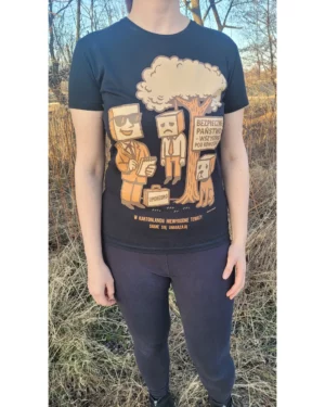 Koszulka damska Niewygodne tematy z satyrycznym nadrukiem Kartonlandii